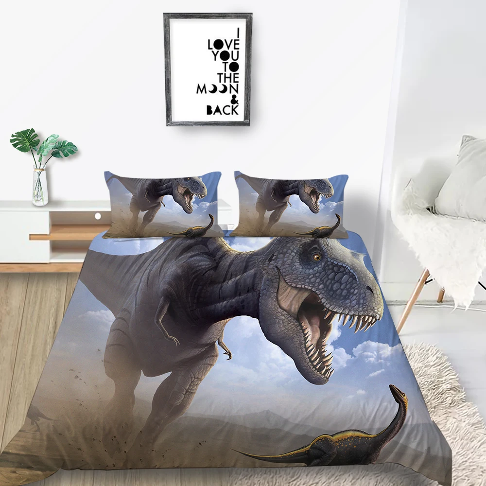 

Dinosaur Bedding Set King Size Fashionable Cartoon Duvet Cover For Kids Queen Twin Full Single Double Unique Design Bed Set