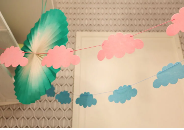 Детский душ нетканый баннер с облаками для вечеринки декорация крещением