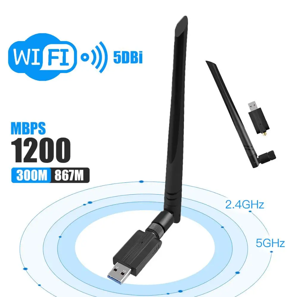 Wi Fi адаптер Hannord AC1200M двухдиапазонный беспроводной usb с поддержкой сети 2 4 ГГц