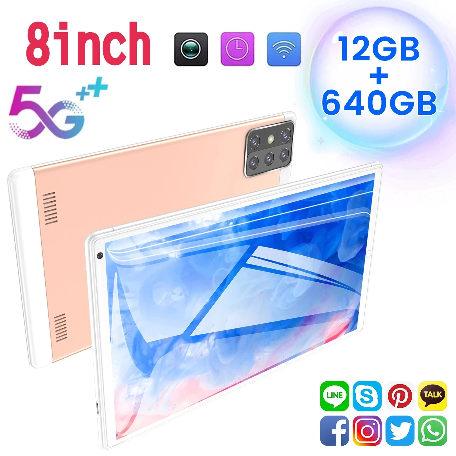 

New Ultra Slim 8.1 inch Android 9.0 Tablet PC 8GB RAM 128GB ROM Wifi Tablets 1280*800 4G LTE Dual SIM Cards GPS Tablets Tablet P
