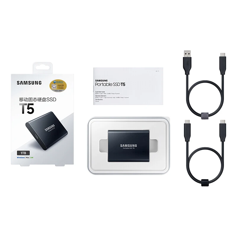 Оригинальный SAMSUNG T5 портативный SSD2TB 1 ТБ 500 USB3.1 внешние твердотельные накопители
