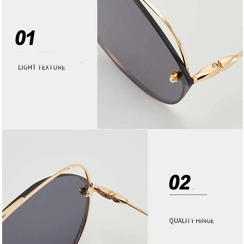 

FEISHINI 2020 Celebrity Luxury Protable Quality Rimless Sunglasses Women Original Brand Designer Red Sunglass Female Vintage