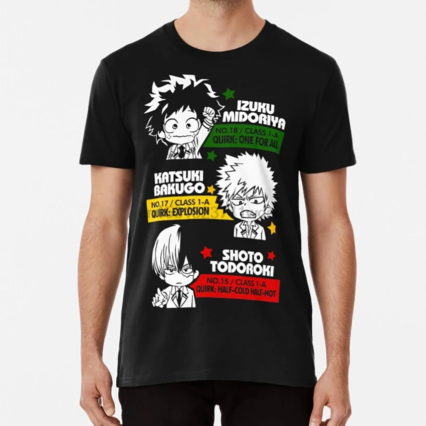 Футболка Deku Kachan And Todoroki Chibi Anime Bnha Midoriya Bakugo Shoto|Мужские футболки| |