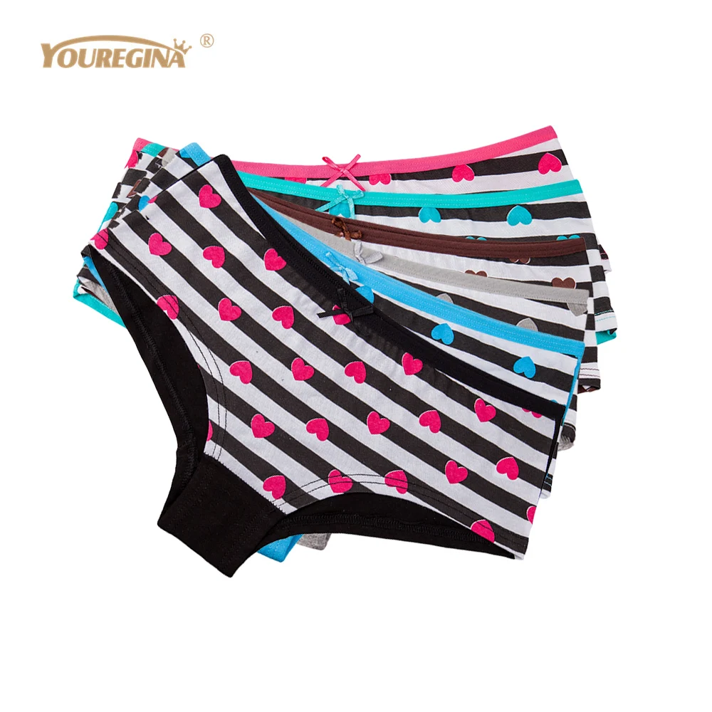 Нижнее белье женское хлопковое в полоску пикантные бесшовные трусы с принтом