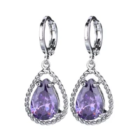 trendy earrings 925 silver jewelry with aaa zircon gemstone water drop shape earrings accessories for women wedding party gift