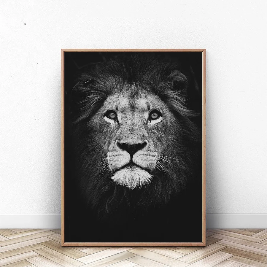 Настенные картины Черный и белый постеры с животными принты скандинавский Wall Art