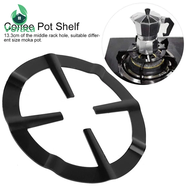 Черный Нержавеющая сталь Moka кофейник полка Кофе чайник стойка круглая плита