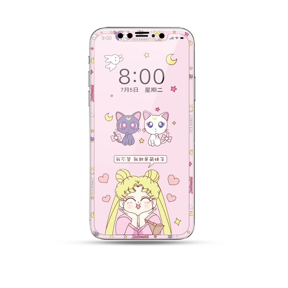 Закаленное стекло для iPhone 11 Pro с мультяшным рисунком Защита экрана XS Max X 10