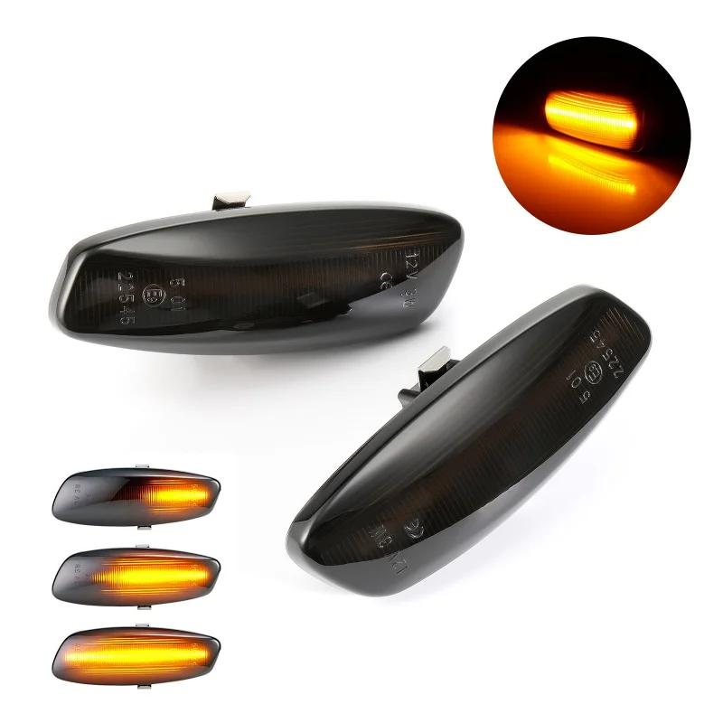 

2Pcs For Peugeot 207 308 3008 5008 RCZ Partner For Citroen C3 C4 C5 DS3 DS4 LED Side Marker Lamp Dynamic Amber Turn Signal Light