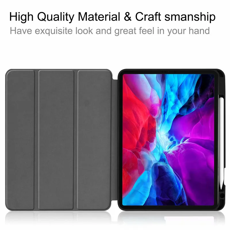 

case for iPad Pro 12.9 Case 2020 Pro 12.9 2018 Case Funda Support Wireless Charging for Apple Pencil Soft silicon Cover