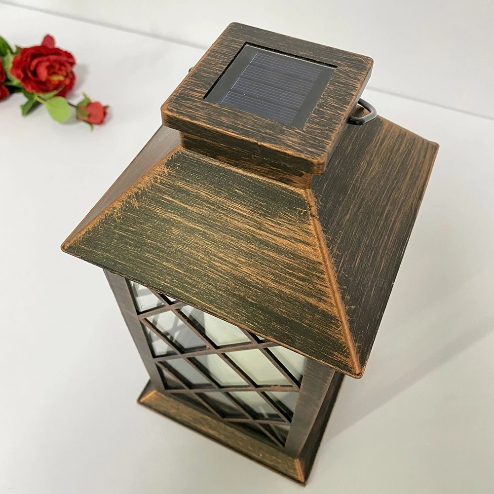 

Solar Powered Lamp Retro Lantern Candle Twinkle Light Waterproof Outdoor Garden Solar LED Light Hanging Decoration Lantern
