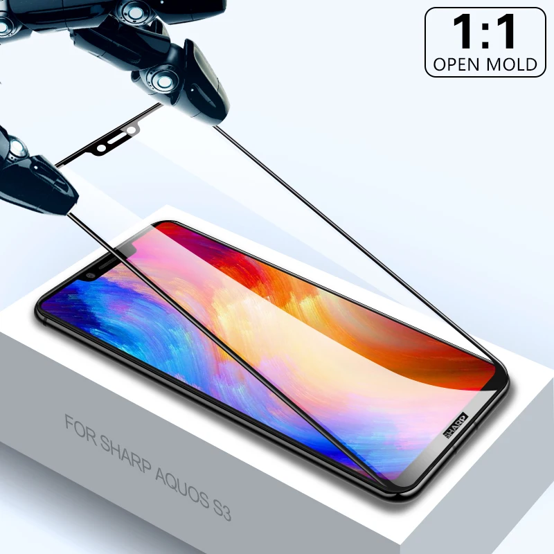 Закаленное стекло для Sharp Aquos S3 s2 черное 3D полное покрытие Защитное экрана s3 mini |
