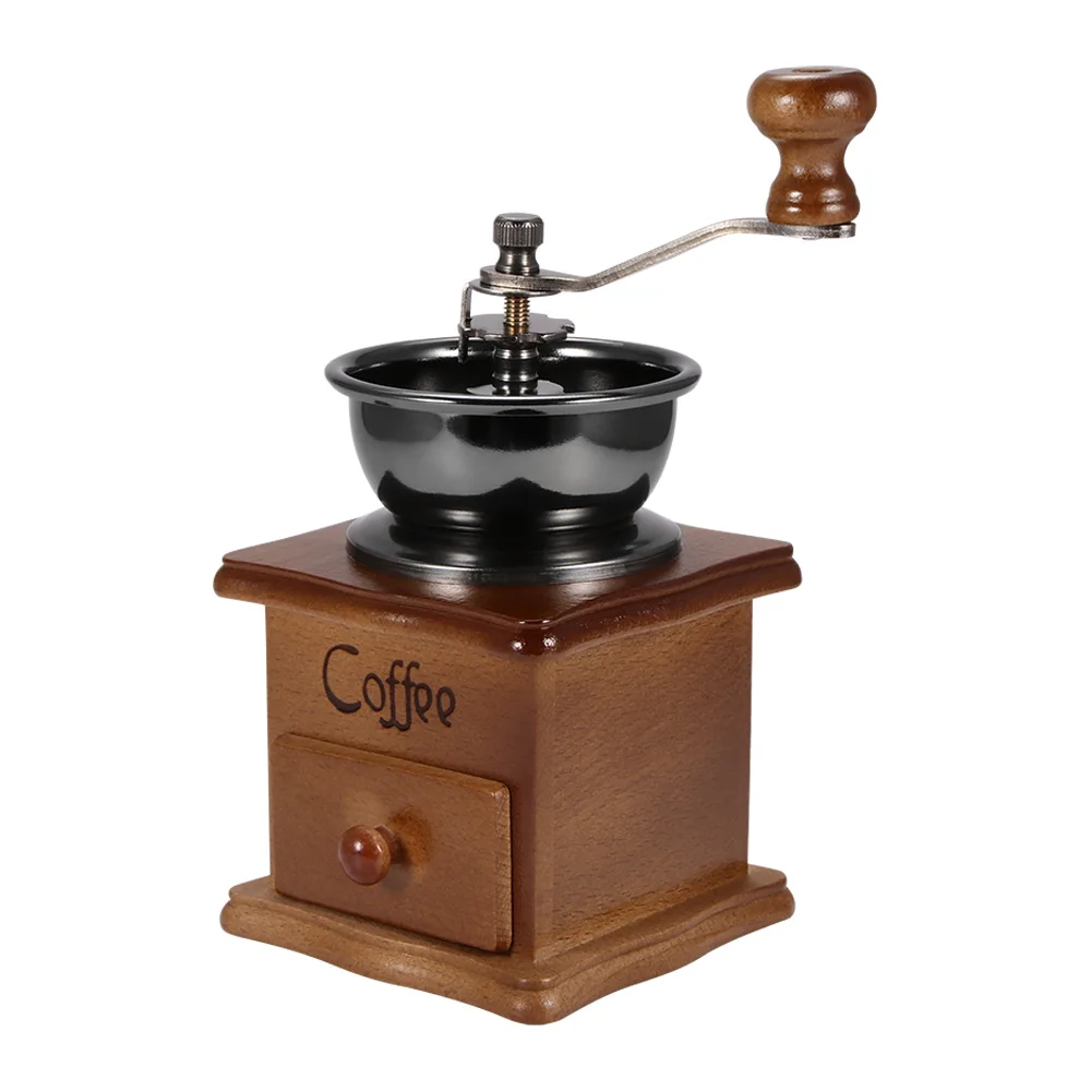 

Vintage Coffee Maker Manual Coffee Bean Grinder Hand Cafe Beans Grinding Grinder Machine Coffee Burr Mill Grinder for Household