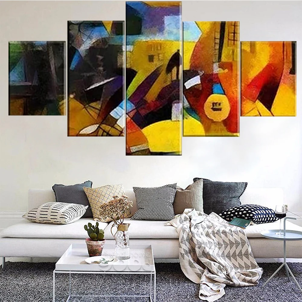 

5 Pieces Wall Art Canvas Painting Abstract Poster Modern Living Room Bedroom Home Decoration Modular Pictures Free Shipping