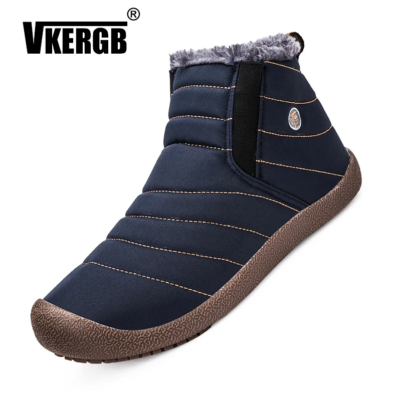 

Мужские зимние ботинки VKERGB, водонепроницаемая тканевая теплая подкладка, ботильоны в стиле старого Пекина без застежки, зимняя походная об...