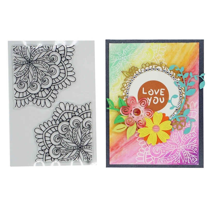 Большой цветок прозрачные наклейки 2020 резиновая Прозрачная силиконовая печать