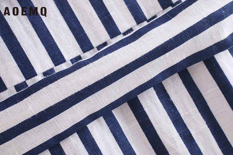 AOEMQ брендовые летние платья в полоску с оборками глубокий цвет модные открытыми