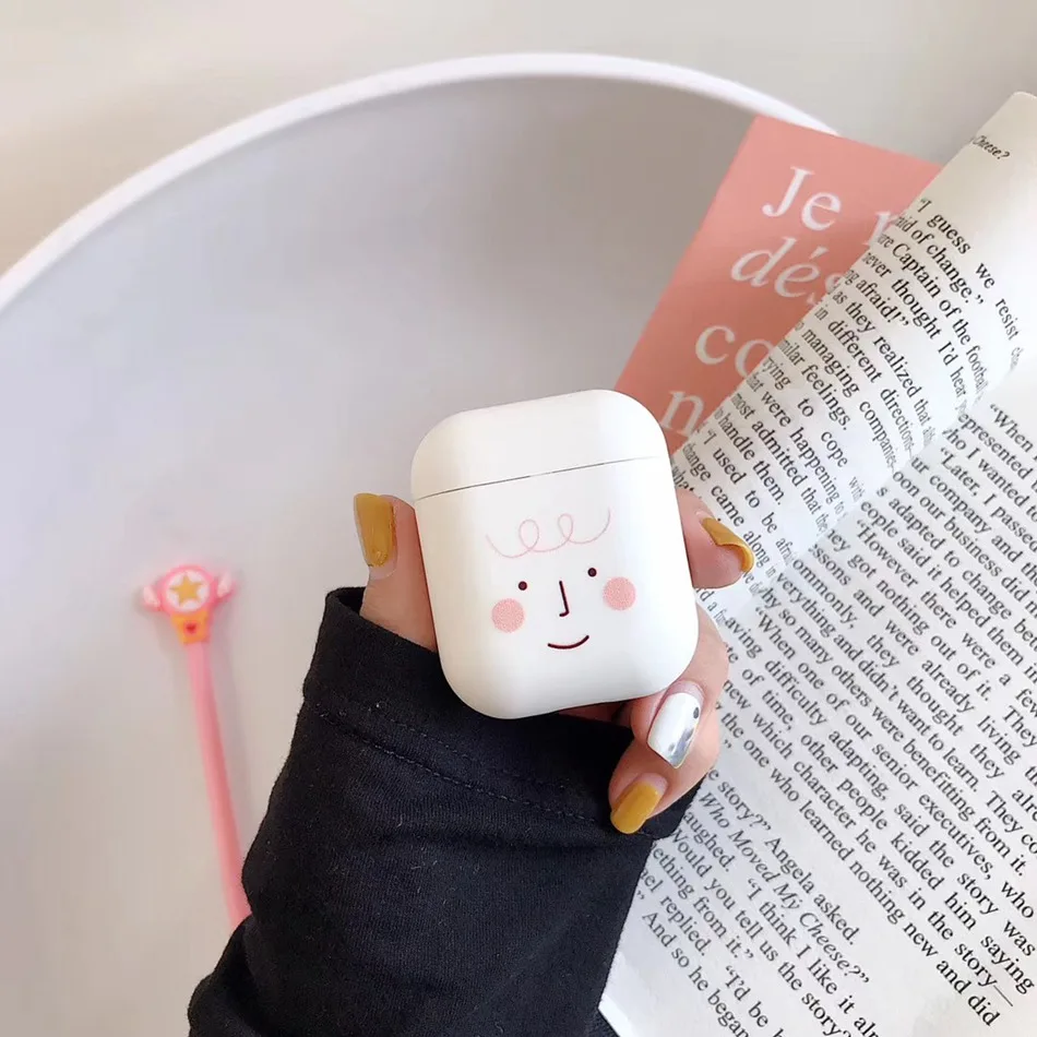 Blush Для AirPods случае 3D мультяшный наушник чехол для Apple Airpods 2 забавные интимные аксессуары защитную крышку с палец кольцо ремень - Цвет: Blush