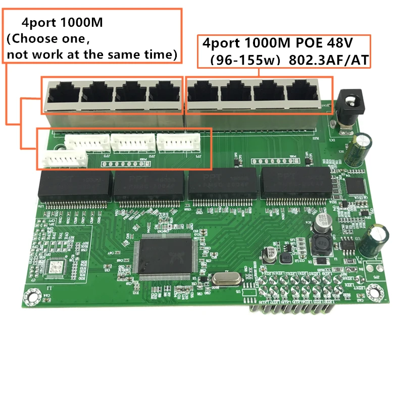 Промышленный модуль коммутатора Ethernet 8 портов неуправляемый 10/100 Мбит/с плата PCBA