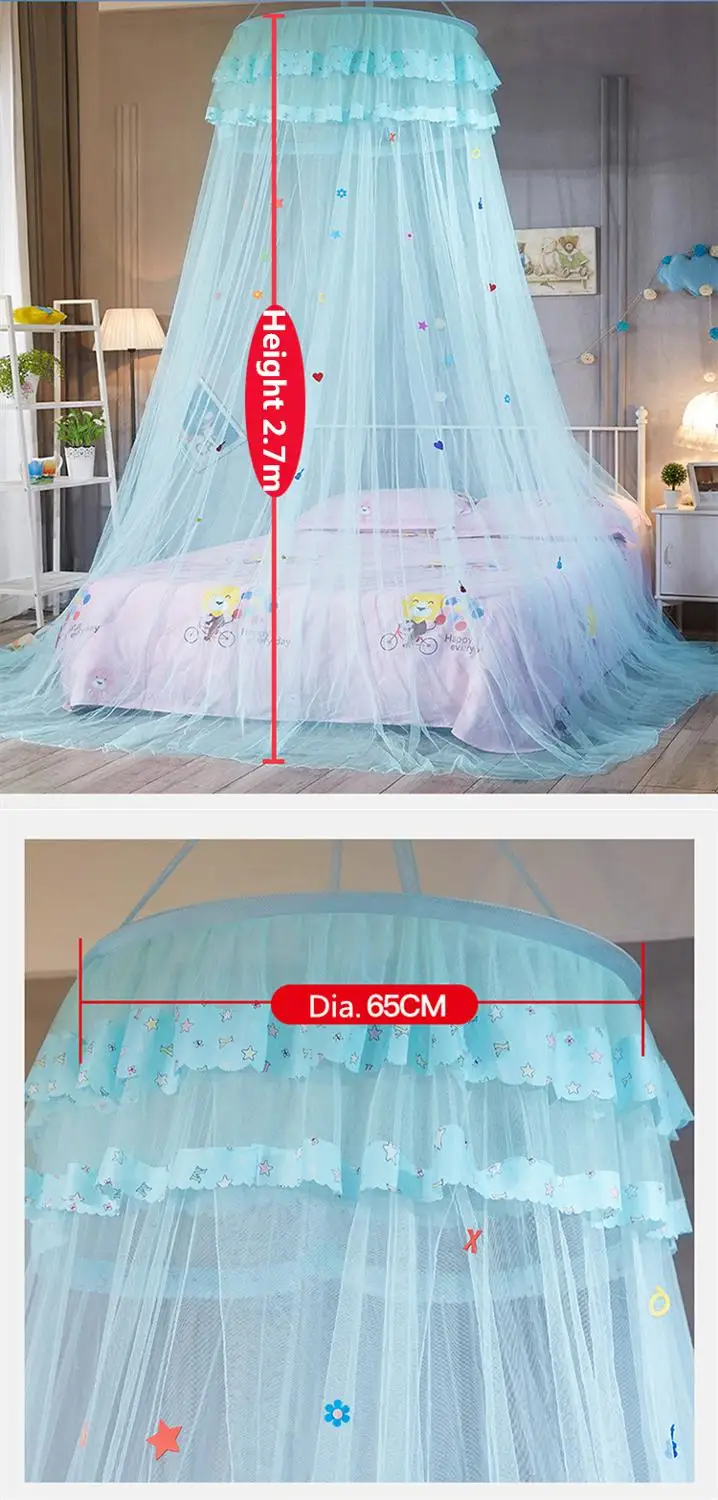 Круглая подвесная купольная москитная сетка для кровати шириной 0 9 1 5 м детской