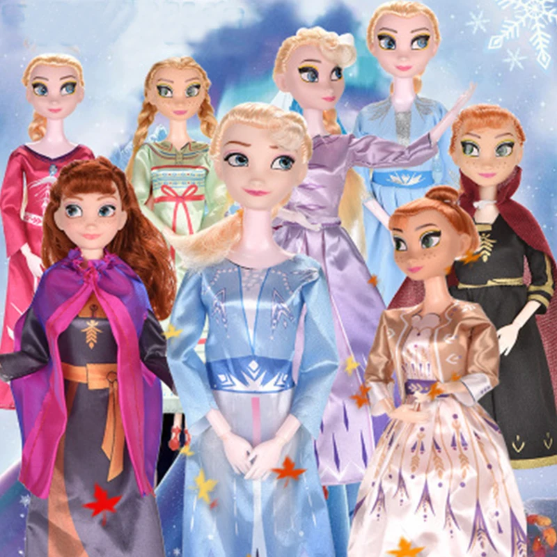 New Disney Frozen 2 Anna Elsa doll 11 Inch Fashion Moveable Joints Big Doll Girls Birthday Christmas Gifts Toys For Children|Игровые
