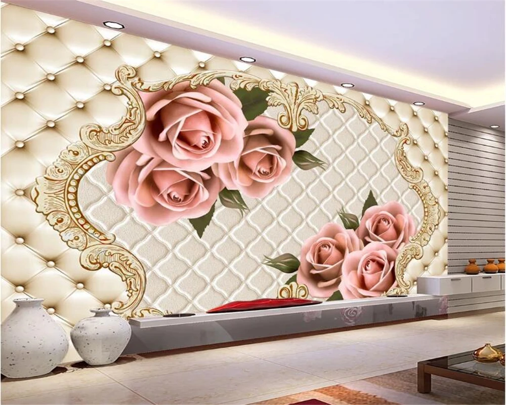 Beibehang индивидуальный высококачественный европейский мягпосылка розы обои