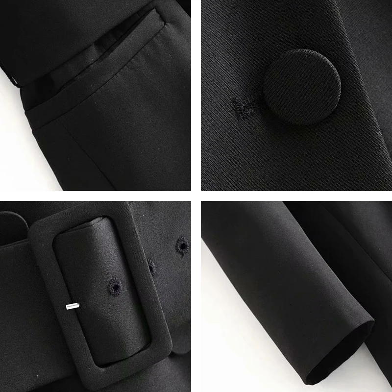 Черное однотонное осеннее Женское пальто повседневная верхняя одежда топы с