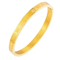 classic fashion bangles gold stainless steel menwomen buddhism letter namo amida buddha scripture bracelets