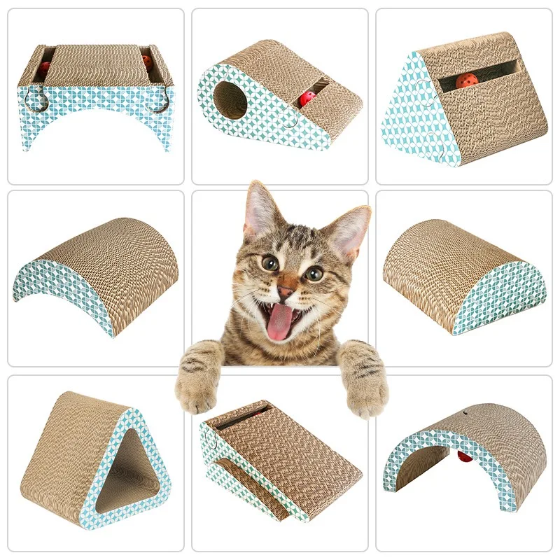 

Cat Scratcher with Catnip Cat Scratching Corrugated Paper Scratch Board Scratch Pad For Kittens Pet Products Balls Toys