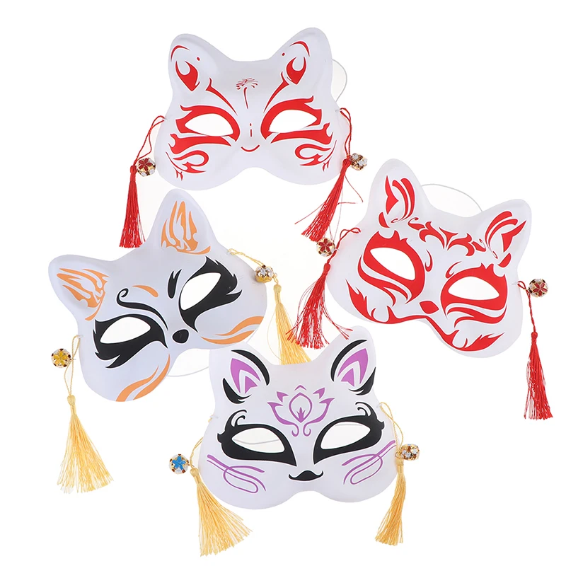 Унисекс японская маска лисы с кисточками и колокольчиком Нетоксичная Косплей