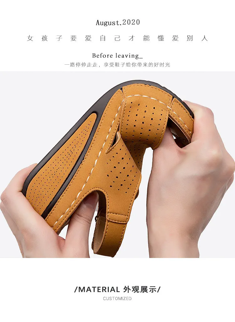 

Wedge Sandals,Summer Open Toe Fish Head,Platform High Heels,Flip Flops,3d Flower Light Leisure Shoes,36-41