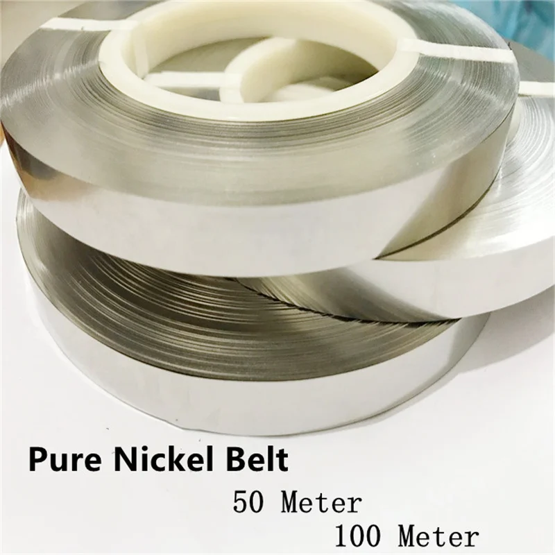

50/100 Meter Pure Nickel Strip 99.96% For Li 18650 Battery Spot Welding Machine Welder Equipment Nickel Belt For Battery Packs