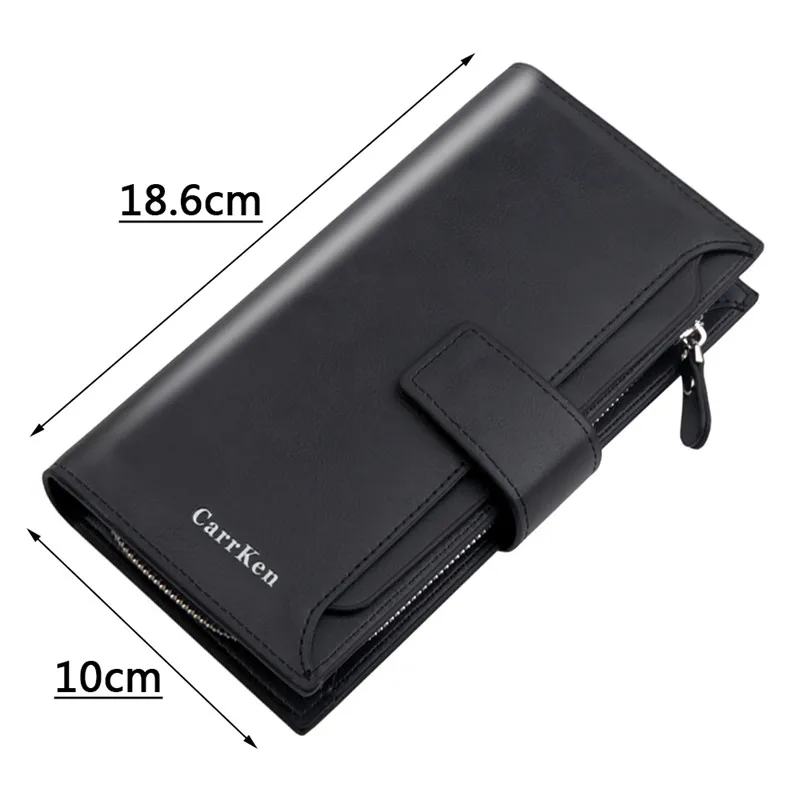 Новый роскошный бренд мужские тонкие длинные кошельки из натуральной кожи