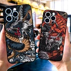 Черный чехол из ТПУ для iphone 5 5s se 2020 6 6s 7 8 plus x 10 XR XS 11 12 13 mini pro MAX, задняя крышка с тигровым драконом