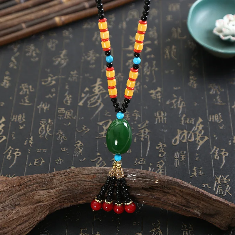 Women Lady Vintage Long Pendant Necklace Handmade Ethnic Beads Sweater Chain Jewelry | Украшения и аксессуары