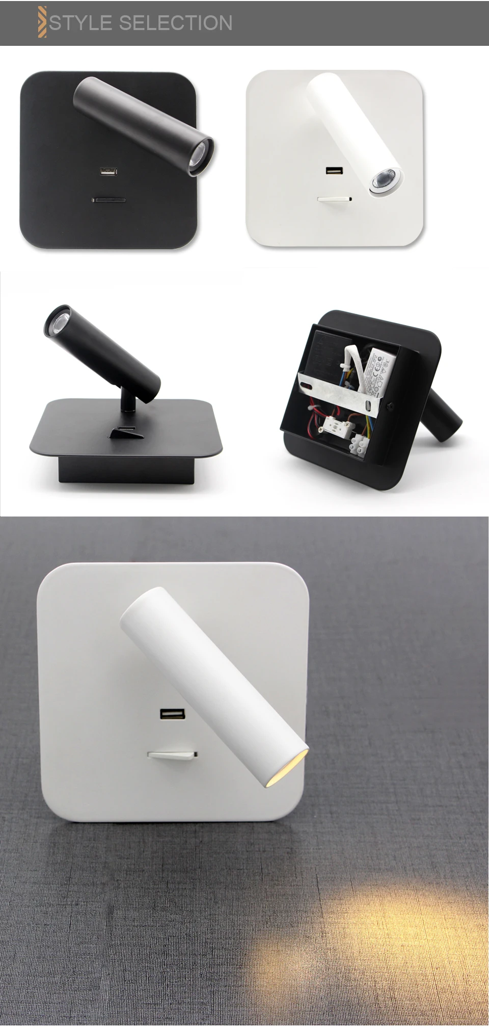 Zerouno USB настенный светильник 5 в 2.1A быстрое зарядное устройство USB ночной Светильник s лампы для гостиничного дома изголовье для чтения настенный светильник теплый белый