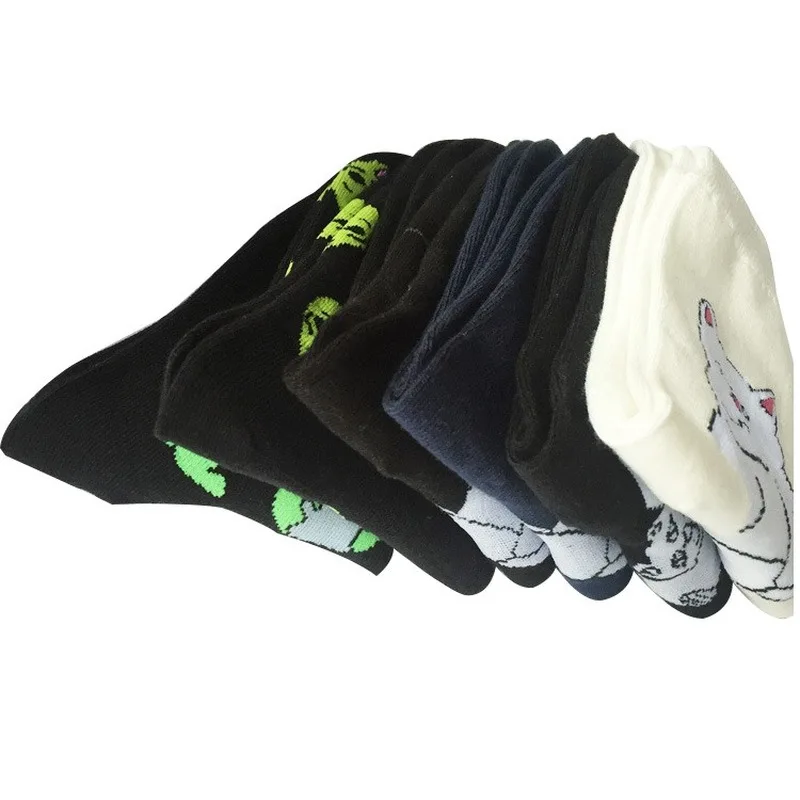 Модные художественные забавные носки с инопланетянами персональный креативный