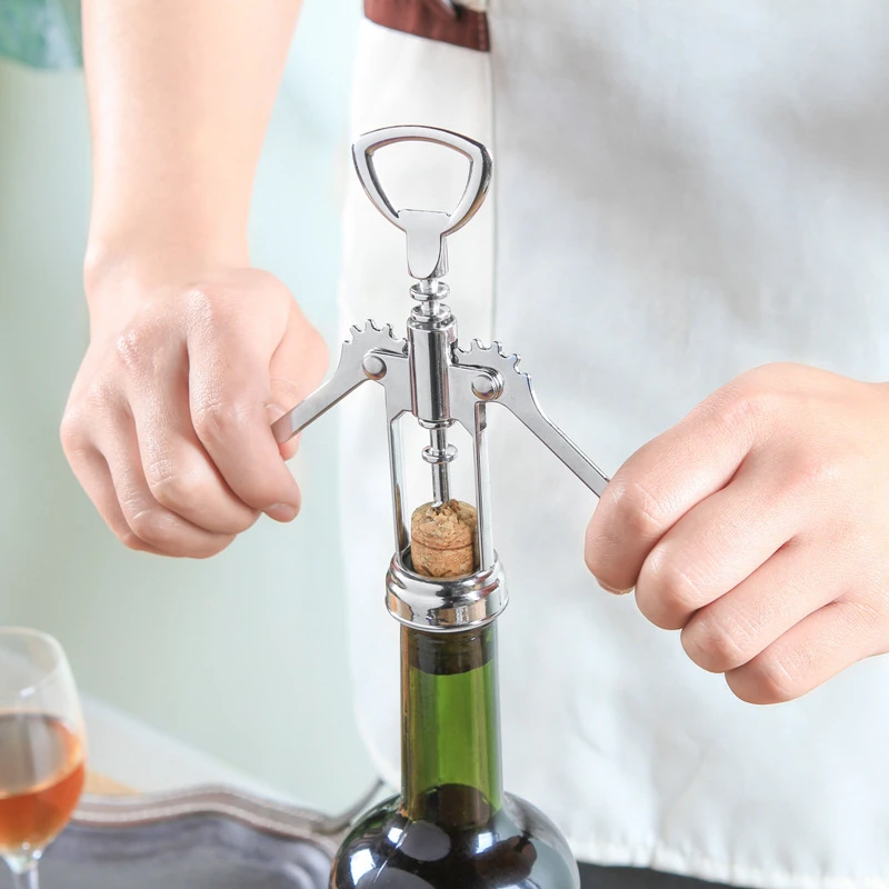

Stainless Steel Wing Corkscrew Wine Opener Heavy-Duty Metal Beer Opener
