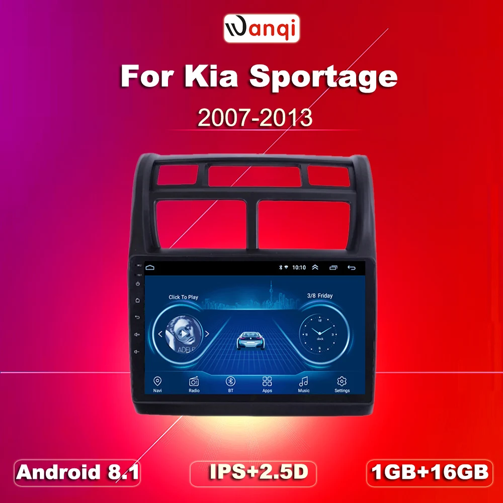 9 дюймов Android 8 1 2.5D Закаленное HD Сенсорное радио для KIA Sportage 2007 2013 с Bluetooth USB WIFI