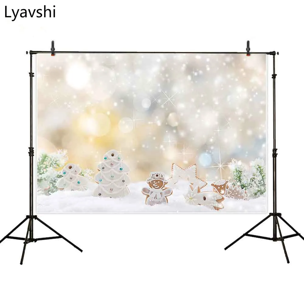 Фон Lyavshi для детской фотосъемки с изображением рождественской елки пряников