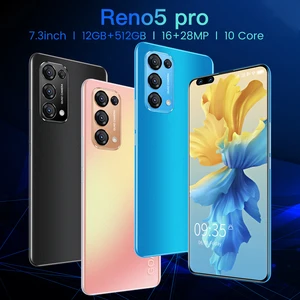 cheap smartphone reno 5 pro android mobile phone 12512g 1628mp camera 7 3 full screen unlocked cellphone featured phone movil free global shipping