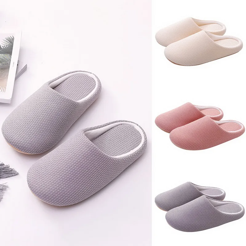 SHUJIN однотонные теплые домашние тапочки унисекс мягкие без застежки с пушистым