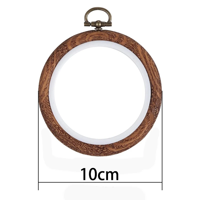 

5Pcs Embroidery Hoops Imitated Wood Embroidery Circle Round Display Frame Circle for Art Craft Sewing and Hanging