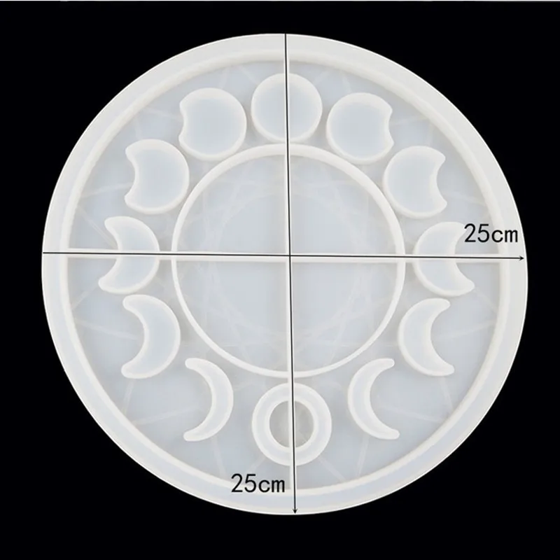 

DIY Shining Star Moon Clock Lunar Eclipse Moon Phase Round Plate Jewelry Pendant keychain Epoxy Resin Mold