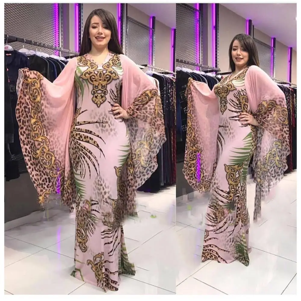 african Long Dress with Chiffon Sleeve Big ELastic Dashiki For Lady XFX02# | Тематическая одежда и униформа