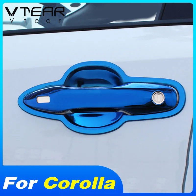 Vtear Exterior Decoration Door Handle Bowl Cover Accessories Car Anti-Scratch Styling Trim For Toyota Corolla Sedan 2021 Parts