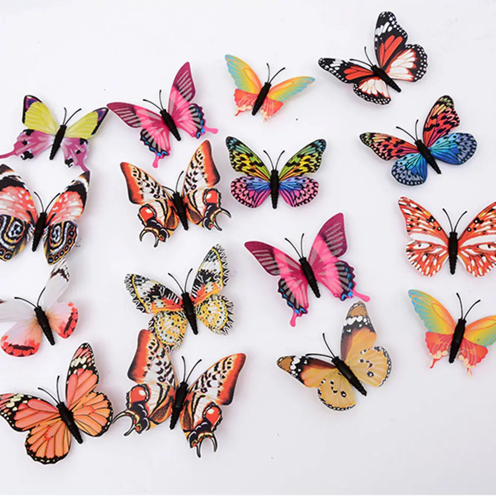 

Новые 3D светящиеся наклейки-бабочки, Съемные пластиковые настенные декорации из ПВХ, рождественские украшения для дома и спальни, художест...