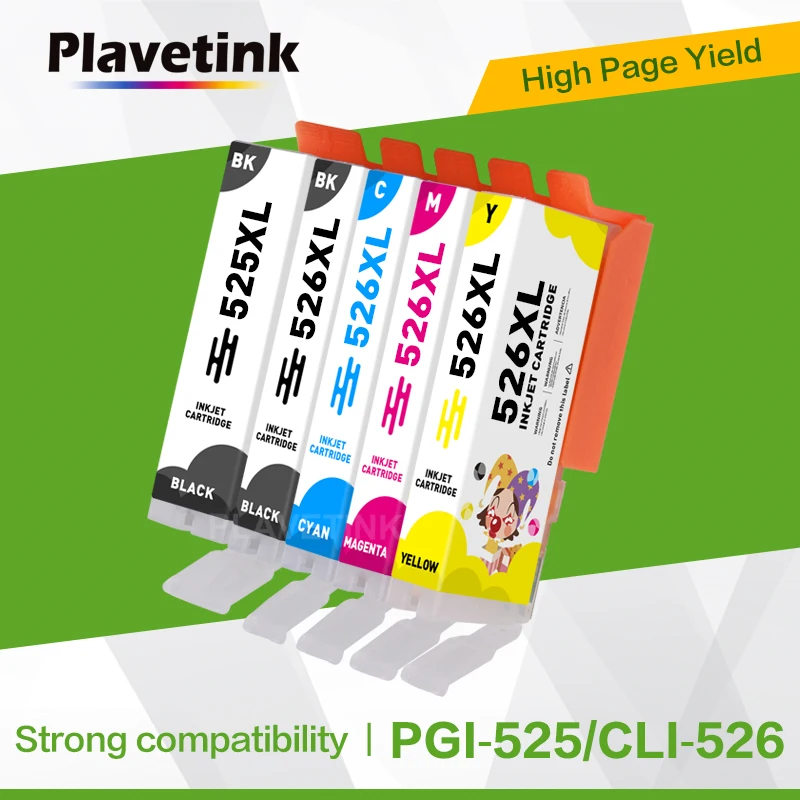 Plavetink полный чернил PGI-525 CLI-526 картриджи для Canon Pixma IP4850 IP4950 IX6550 MG5150 MG5250 принтер PGI525