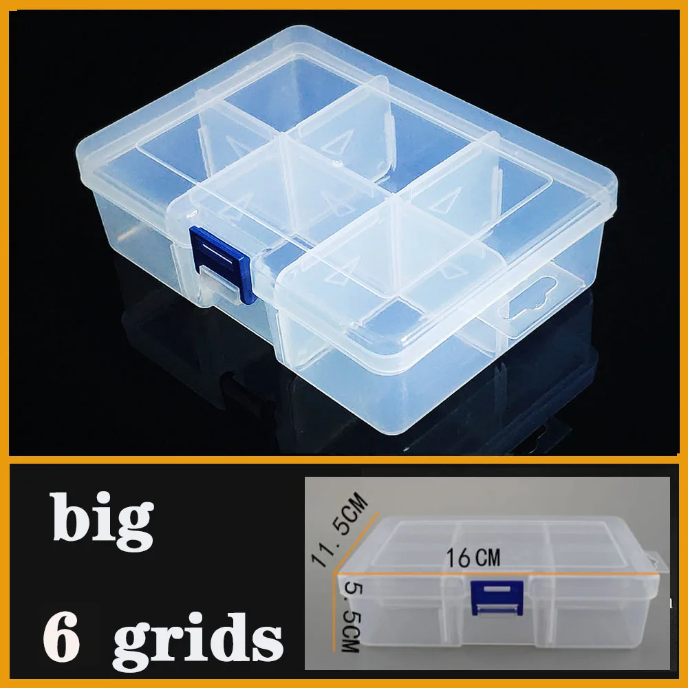 D-6-big-16x11.5x5.5 Контейнер пластиковый ящик-органайзер практичный регулируемый отсек для ювелирных изделий серьги из бисера винт держатель Чехол Дисплей Чехол strage box - Цвет: D-6-big-16x11.5x5.5