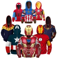 superheroes hoodie for boys cartoon sweatshirt kids jacket role play captain america iron man hulk spiderman children hooded